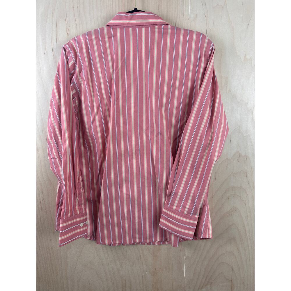Eddie Bauer Womens XL Pink Striped Button Down Shirt Wrinkle Resistant Cotton - Picture 3 of 6